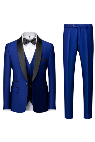 Light Blue Shawl Lapel Three-Pieces Men's Suits